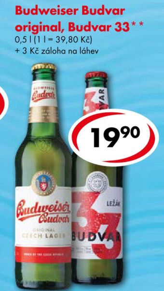 CBA Budweiser Budvar original, Budvar 33 nabídka