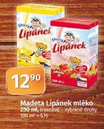 COOP TIP Madeta Lipánek mléko 250 ml nabídka