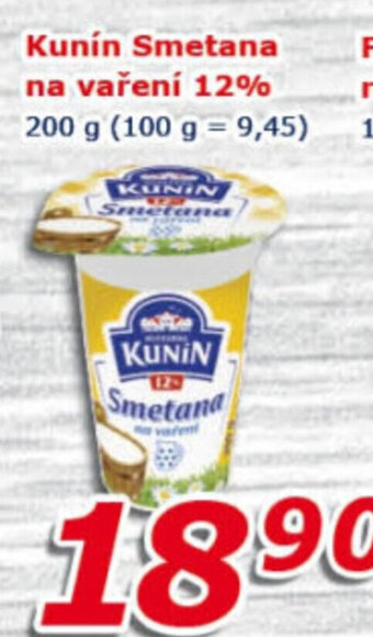 ESO MARKET Kunín Smetana na vaření 12% 200 g nabídka
