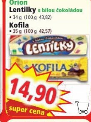 Norma Orion Lentilky s bílou čokoládou nabídka