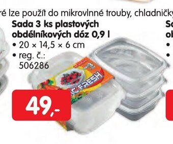 Konzum Sada 3 ks plastových obdélníkových dóz nabídka