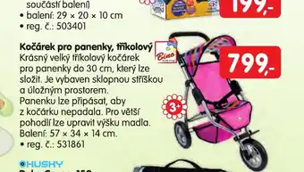 Kočárek pro panenky, tříkolový