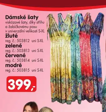Dámské šaty viskózové šaty, díky střihu a žabičkovému pasu