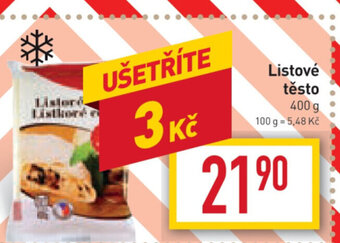 Billa Listové těsto nabídka
