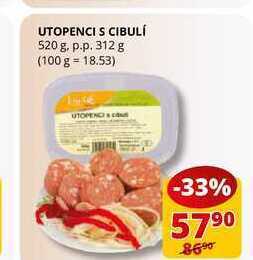 Flop Utopenci s cibulí 520 g, p.p. 312 g nabídka