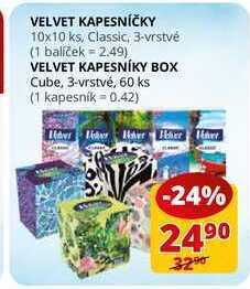 Flop Velvet kapesníčky 10x10 ks, classic, 3-vrstvé nabídka
