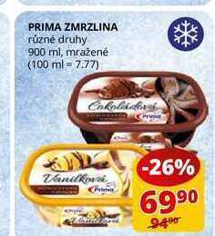 Flop Prima zmrzlina různé druhy 900 ml, nabídka