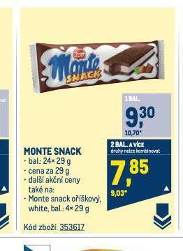 Makro Monte snack nabídka