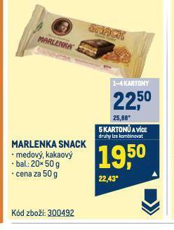 Makro Marlenka snack nabídka