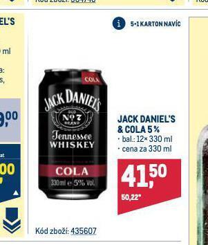 Makro Jack daniel's & cola nabídka