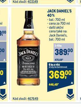 Makro Jack daniel's nabídka