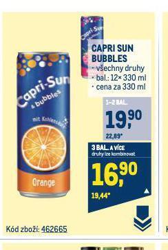 Makro Capri sun bubbles nabídka