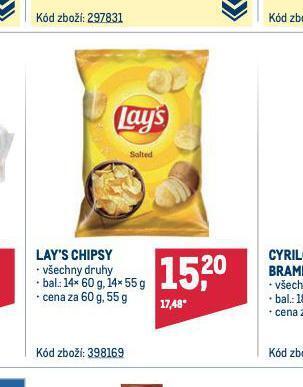 Makro Lay's chipsy nabídka