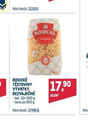 Makro Rosické těstoviny nabídka