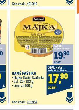 Makro Hamé paštika nabídka