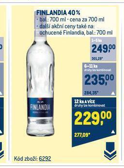 Makro Finlandia vodka nabídka
