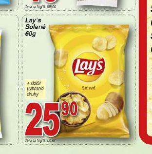 Hruška Lay's chipsy nabídka