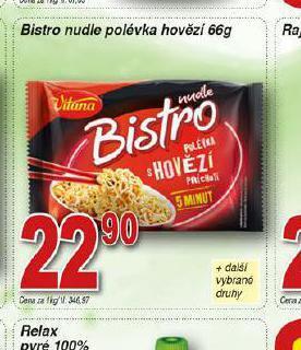 Hruška Bistro nudle polévka nabídka