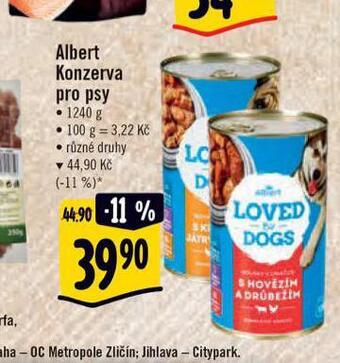 Albert Konzerva pro psy nabídka