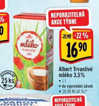 Albert Trvanlivé mléko nabídka