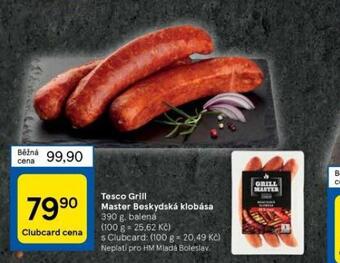 Tesco Tesco grill master beskydská klobása nabídka