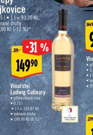 Albert Vinařství ludwig culinary nabídka