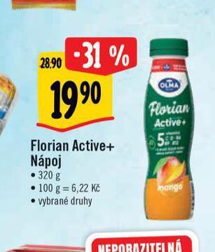 Albert Florian active+ nápoj nabídka