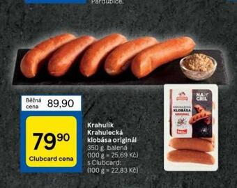 Tesco Krahulík krahulecká klobása originál nabídka