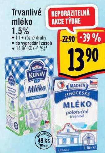 Albert Trvanlivé mléko nabídka