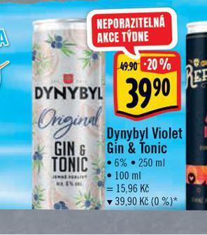 Albert Dynybyl violet gin & tonic nabídka