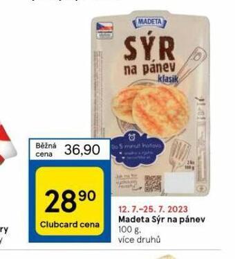 Tesco Madeta sýr na pánev nabídka