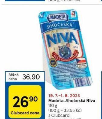 Tesco Madeta jihočeská niva nabídka