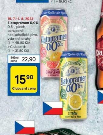 Tesco Zlatopramen 0,0% nabídka