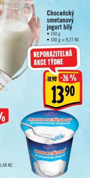 Albert Choceňský smetanový jogurt nabídka