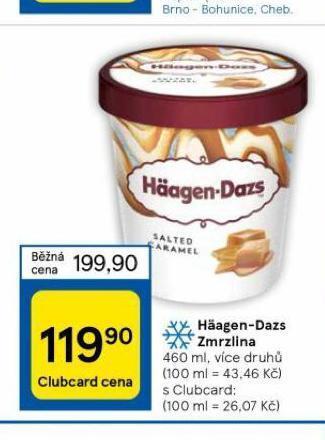 Tesco Häagen dazs zmrzlina nabídka