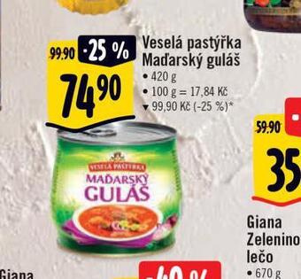 Albert Veselá pastýřka maďarský guláš nabídka
