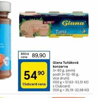 Tesco Giana tuňáková konzerva nabídka