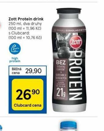 Tesco Zott protein drink nabídka