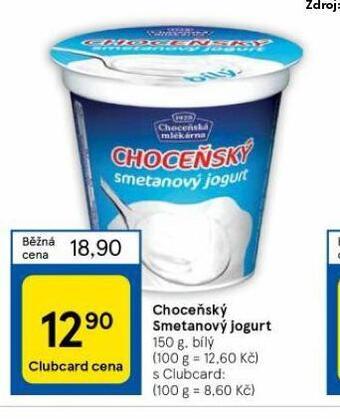Tesco Choceňský smetanový jogurt nabídka