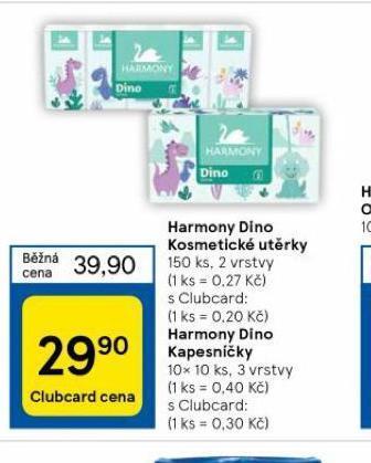 Tesco Harmony dino kosmetické utěrky nabídka