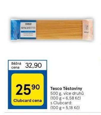Tesco Tesco těstoviny nabídka