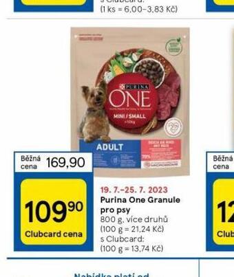 Tesco Purina one granule pro psy nabídka