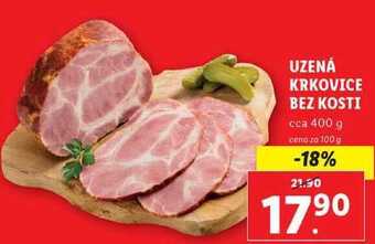 Lidl Uzená krkovice bez kosti, cena za 100 g nabídka