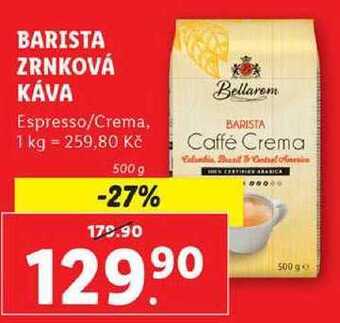 Lidl Barista zrnková káva, 500 g nabídka