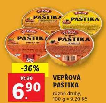 Lidl Vepřová paštika, 75 g nabídka