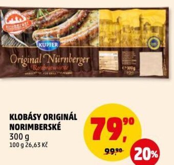 Penny Market KLOBÁSY ORIGINÁL NORIMBERSKÉ 300 g nabídka