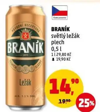 Penny Market BRANÍK světlý ležák plech nabídka