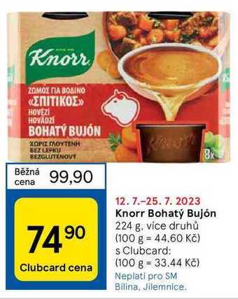 Tesco Knorr bohatý bujón 224 g nabídka