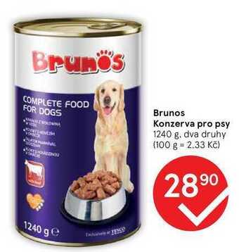 Tesco Brunos konzerva pro psy 1240 g nabídka
