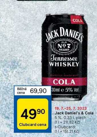 Tesco Jack daniel's & cola 5%, 0.33 1 nabídka